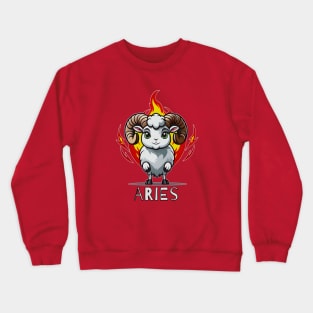 Aries Ram Fire Zodiac Sign Crewneck Sweatshirt
